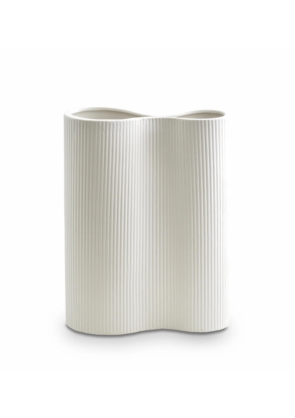 Ribbed Infinity Vase | White
