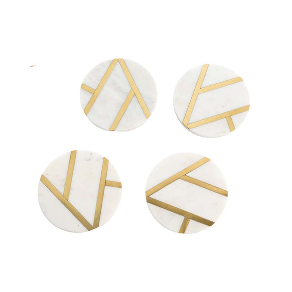 CLINQ Marble Brass Coasters