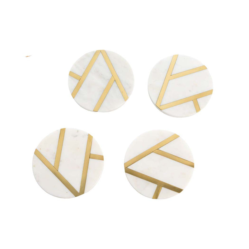 CLINQ Marble Brass Coasters