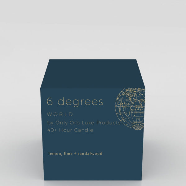 candle - 6 degrees - lemon, lime + sandalwood