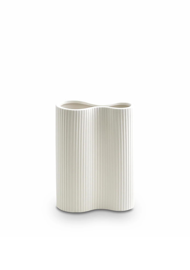 Ribbed Infinity Vase Small | White
