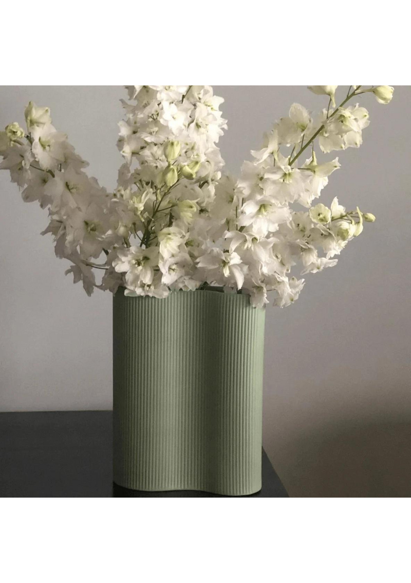 Ribbed Infinity Vase | Sage