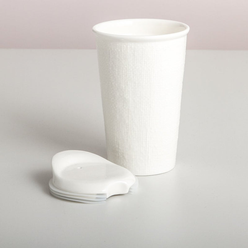 Ceramic Keep Cup White Linen