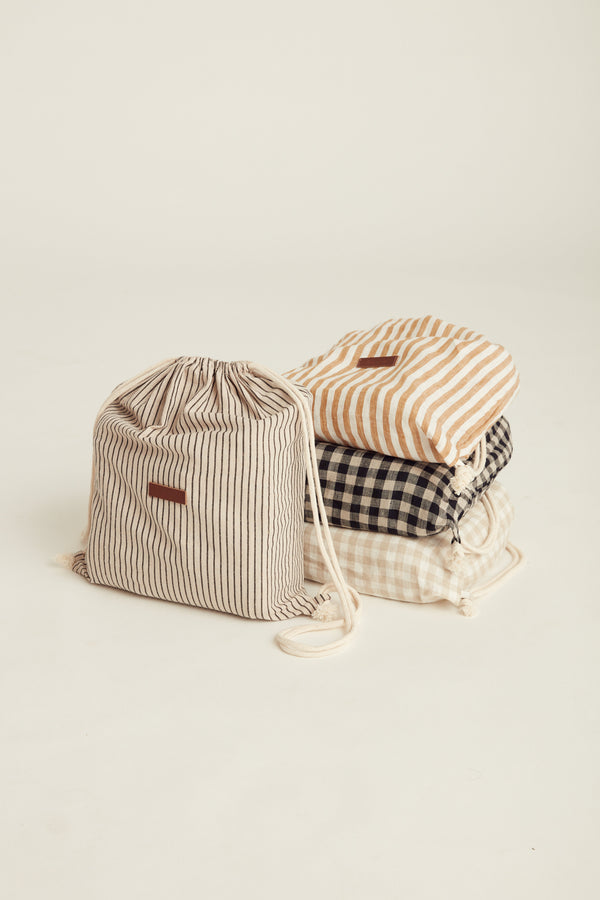 Linen Picnic Rug | French Pinstripe