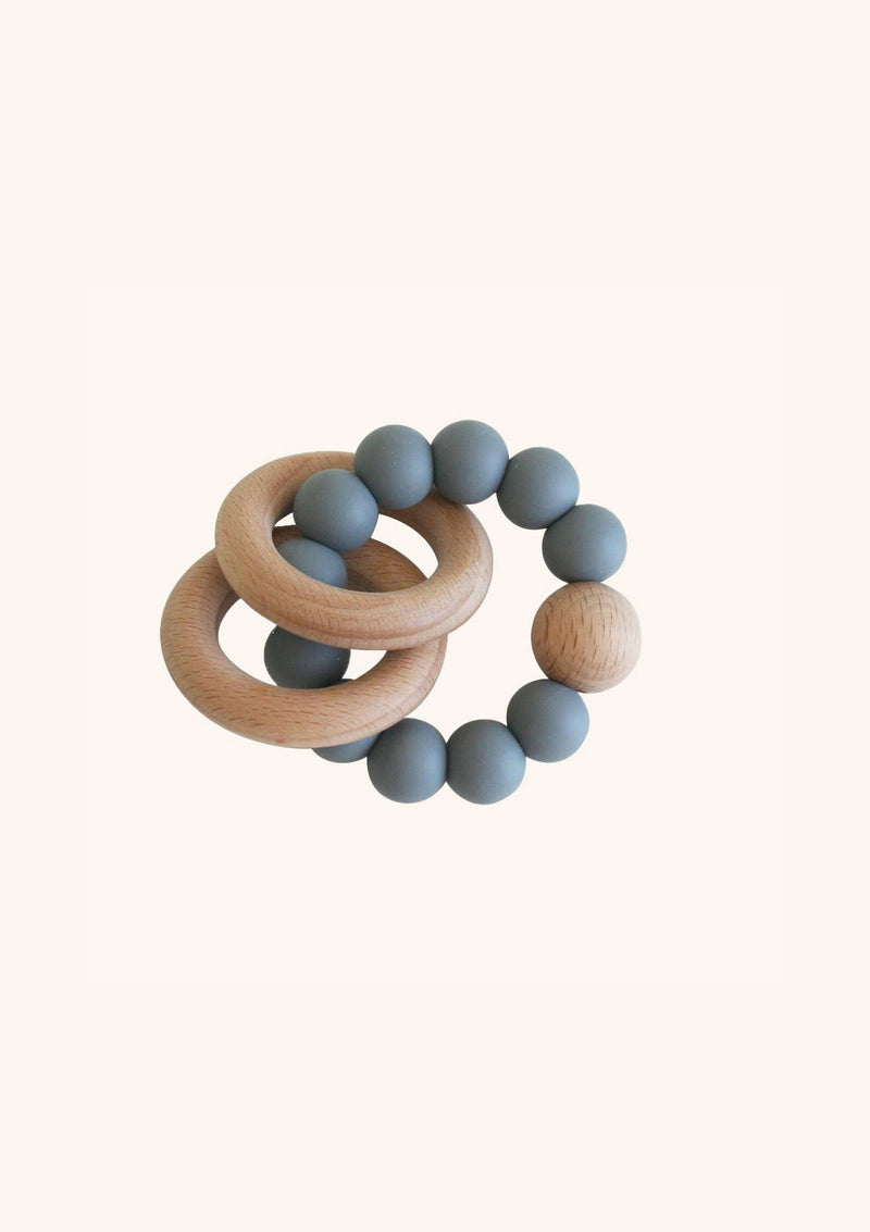 Alimrose Beechwood & Silicone Teether | Grey