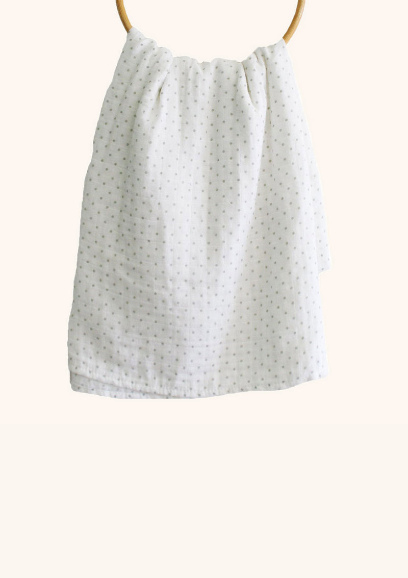 Alimrose Muslin Swaddle | Grey Spot