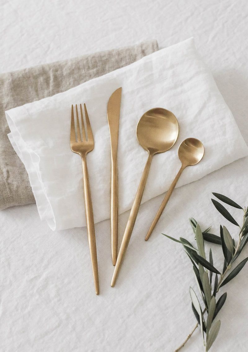 Kyoto Cutlery Set Matte Gold