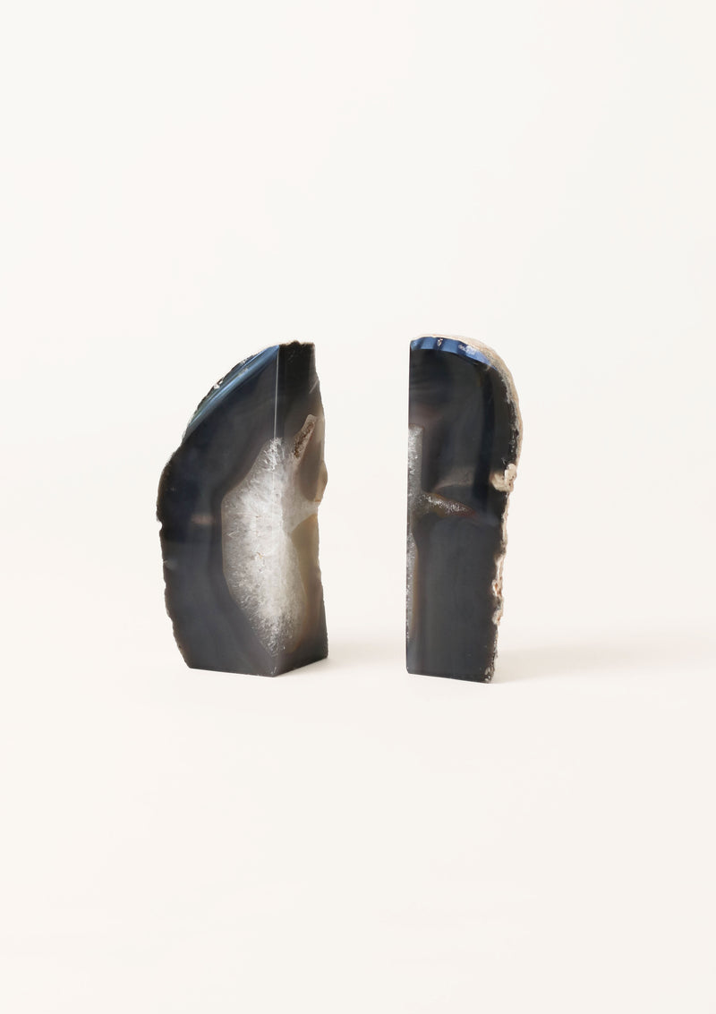 Natural Agate Book Ends Black Onyx