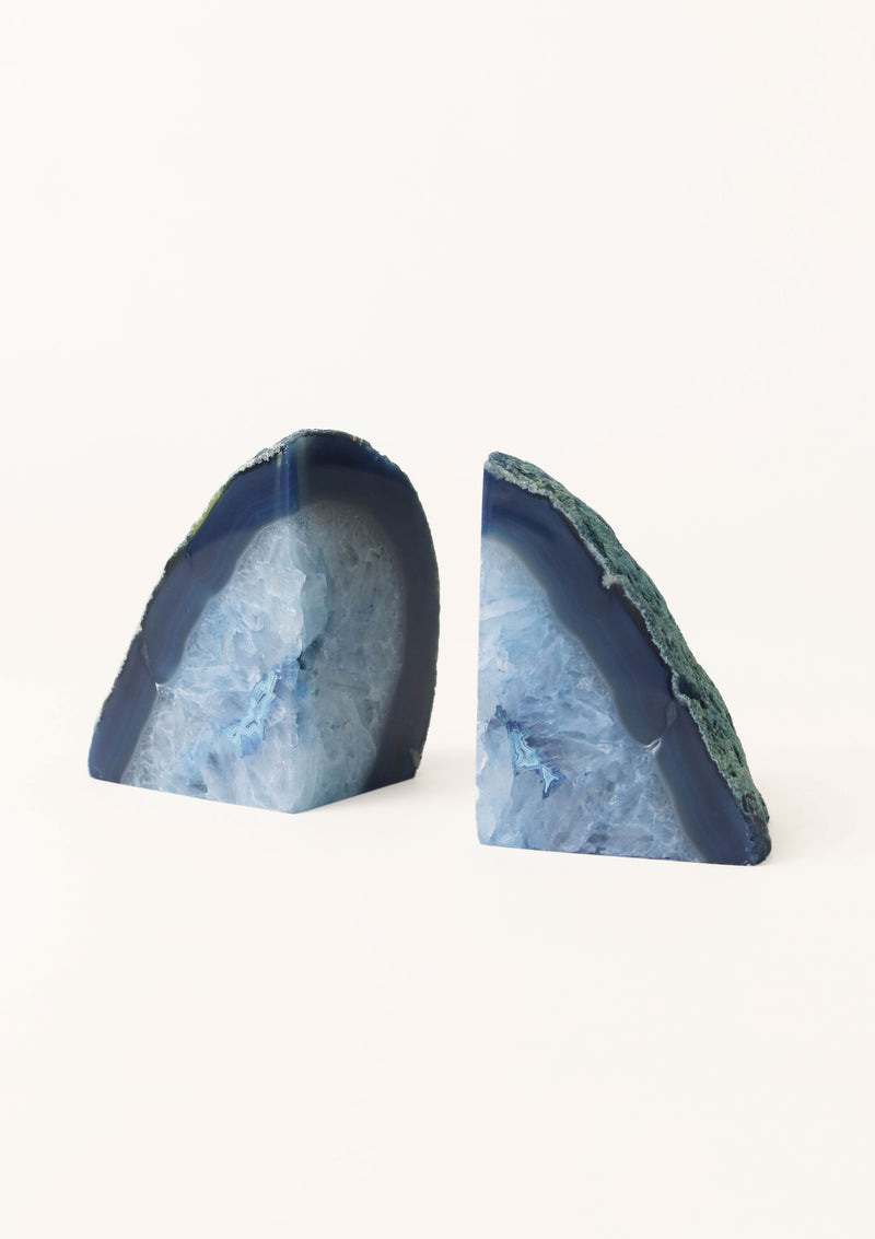 Natural Agate Book Ends Blue Azure