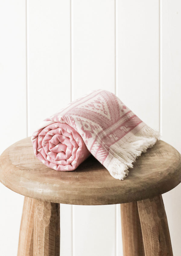 Turkish Cotton Towel Rose Pink Ottoman