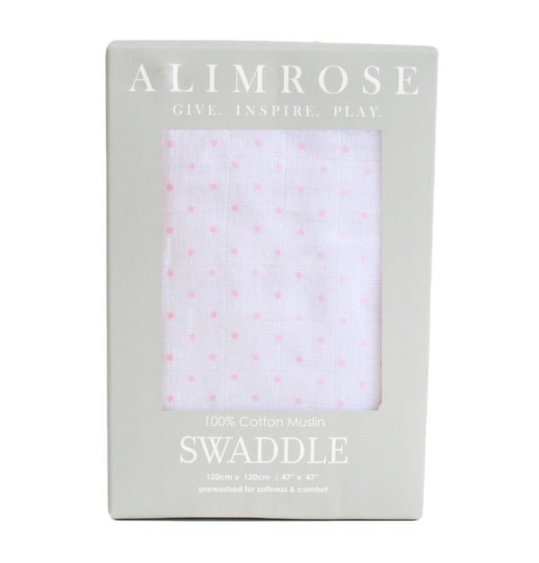Alimrose Muslin Swaddle | Pink Spot