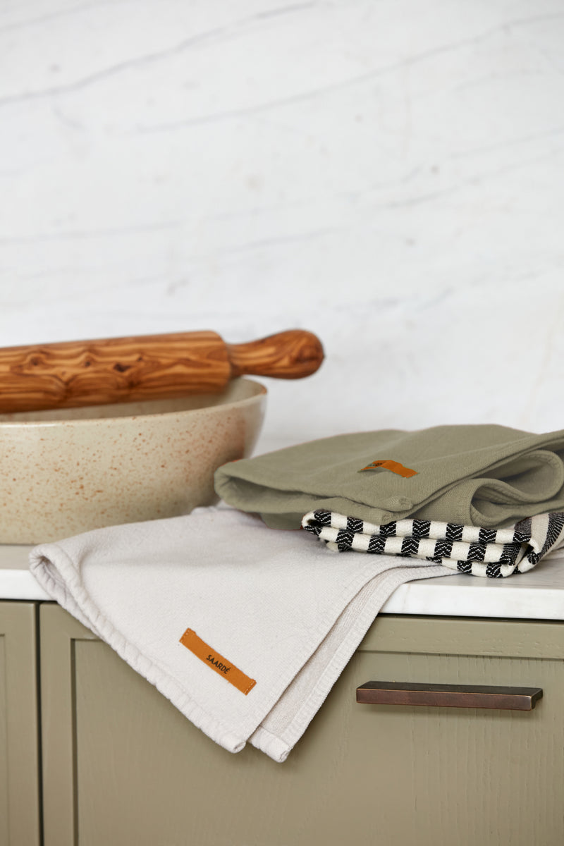 Vintage Wash Tea Towel | Olive