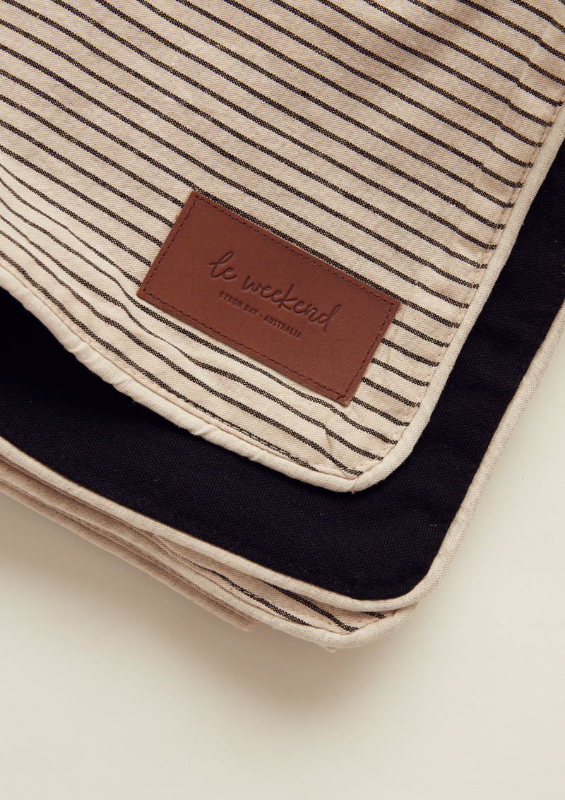 Linen Picnic Rug | French Pinstripe