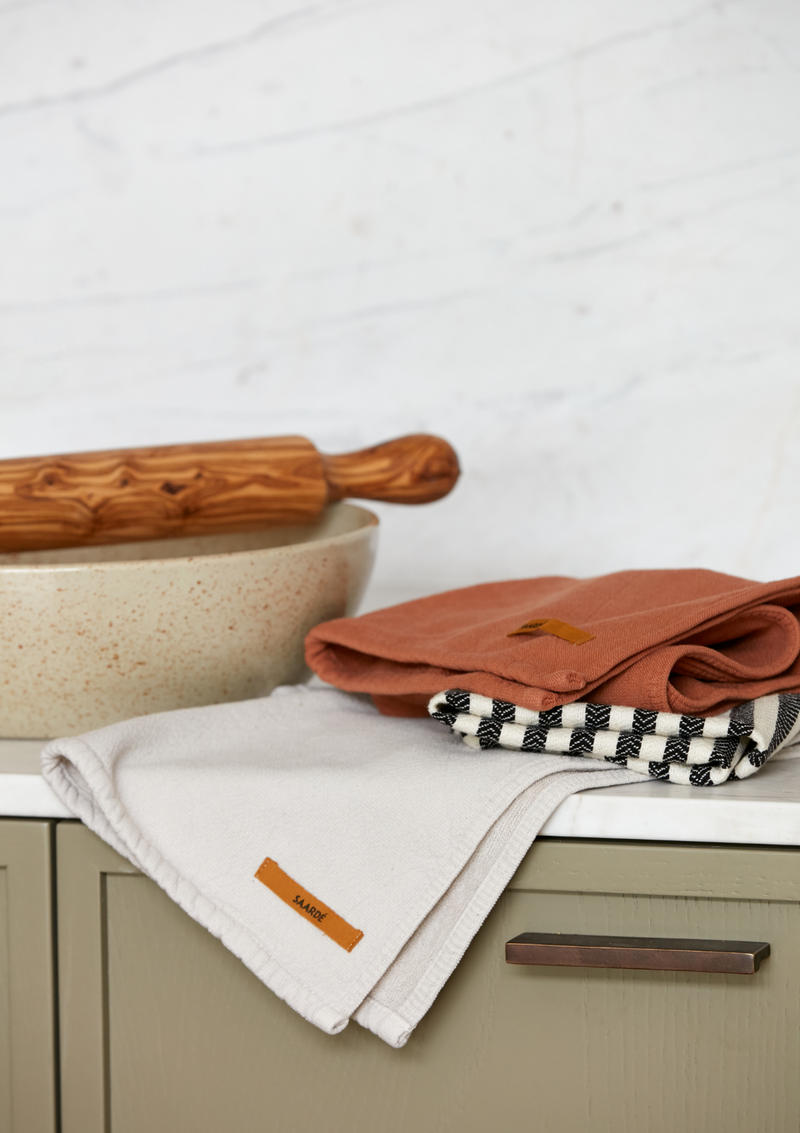 Vintage Wash Tea Towel | Clay